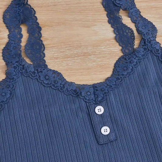 Ensemble de Pyjama - Camisole, short et pantalon avec dentelle