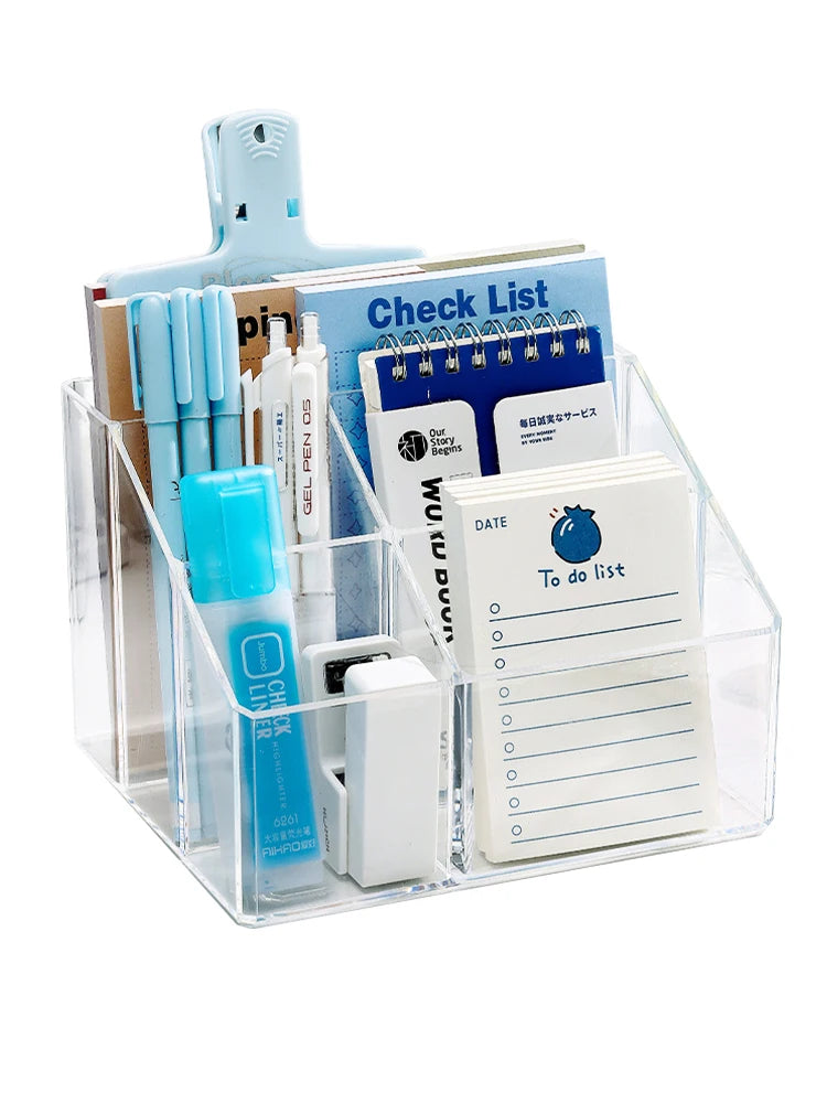 Organizador de maquillaje de 7 compartimentos: elegante y funcional.