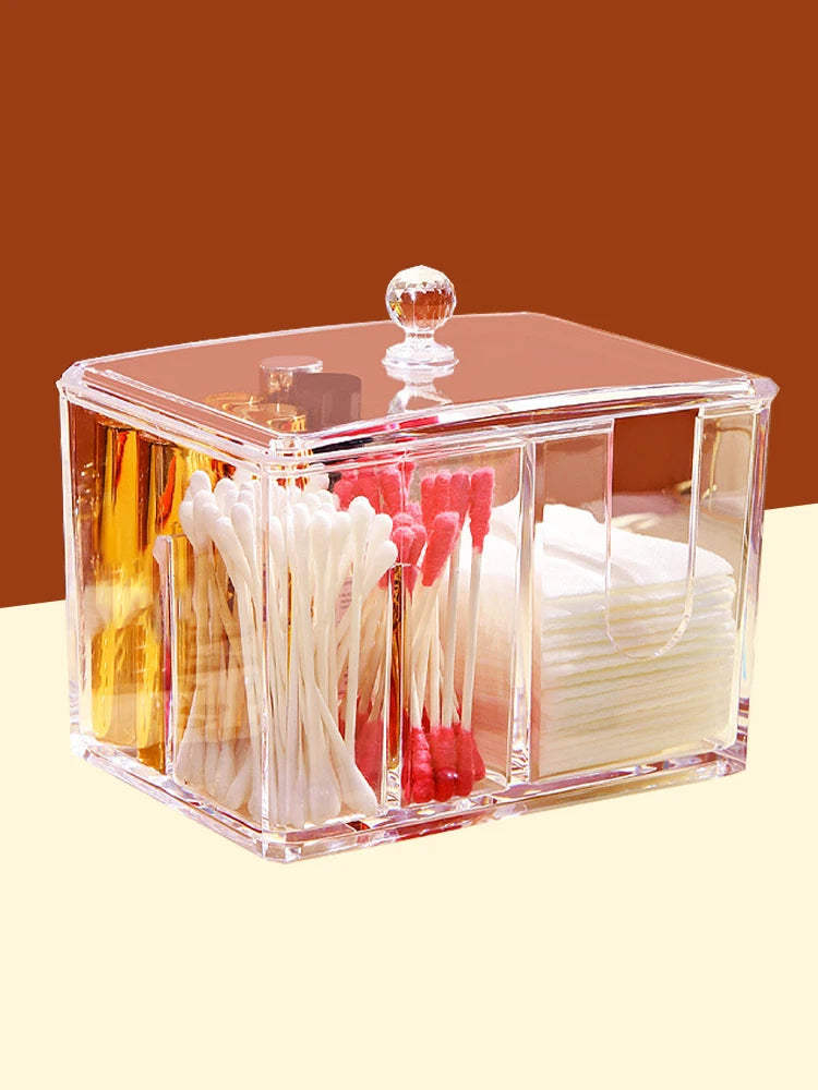 Organizador de maquillaje de 7 compartimentos: elegante y funcional.