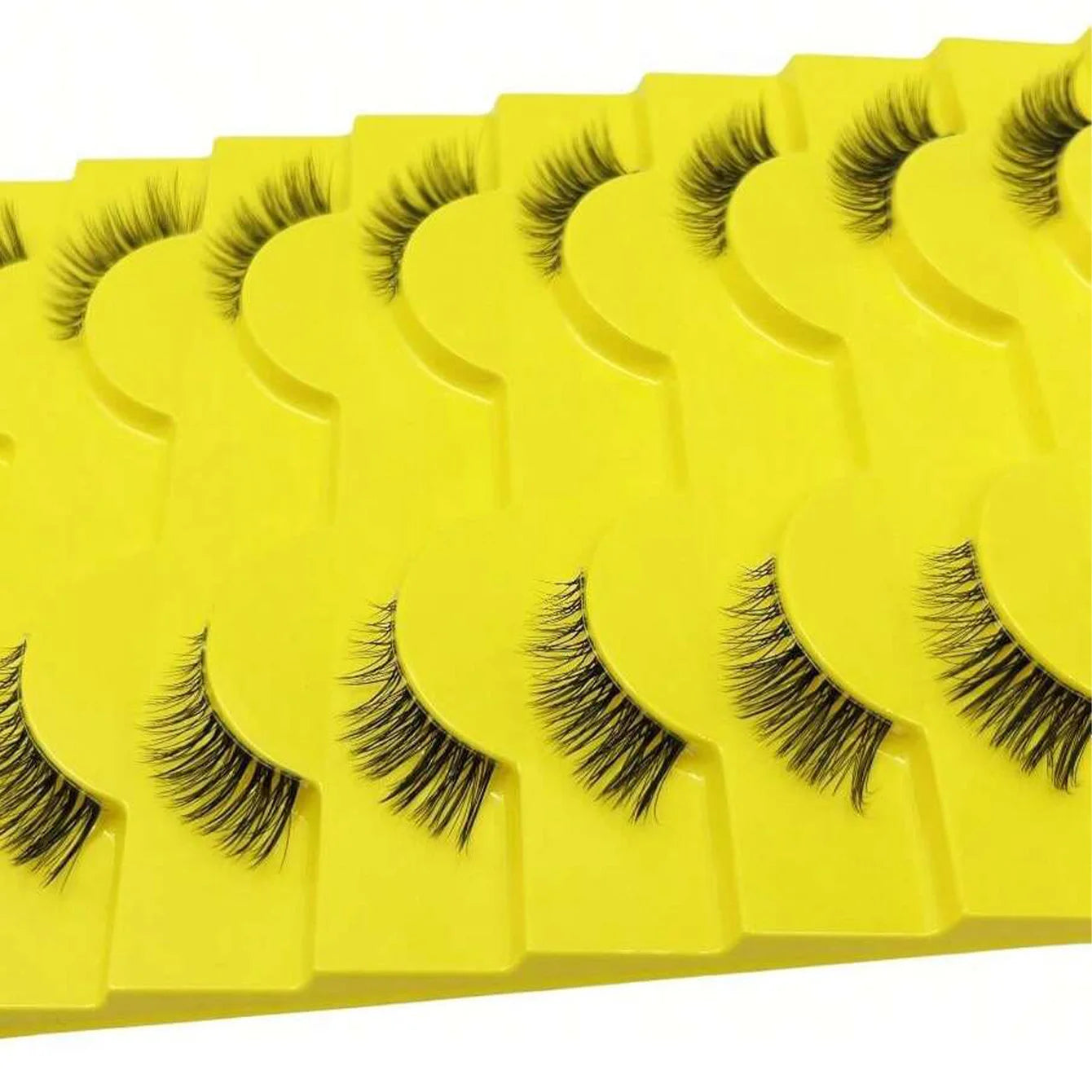 👁️ Pack de 10 pares de pestañas postizas naturales - Suavidad y fijación duradera