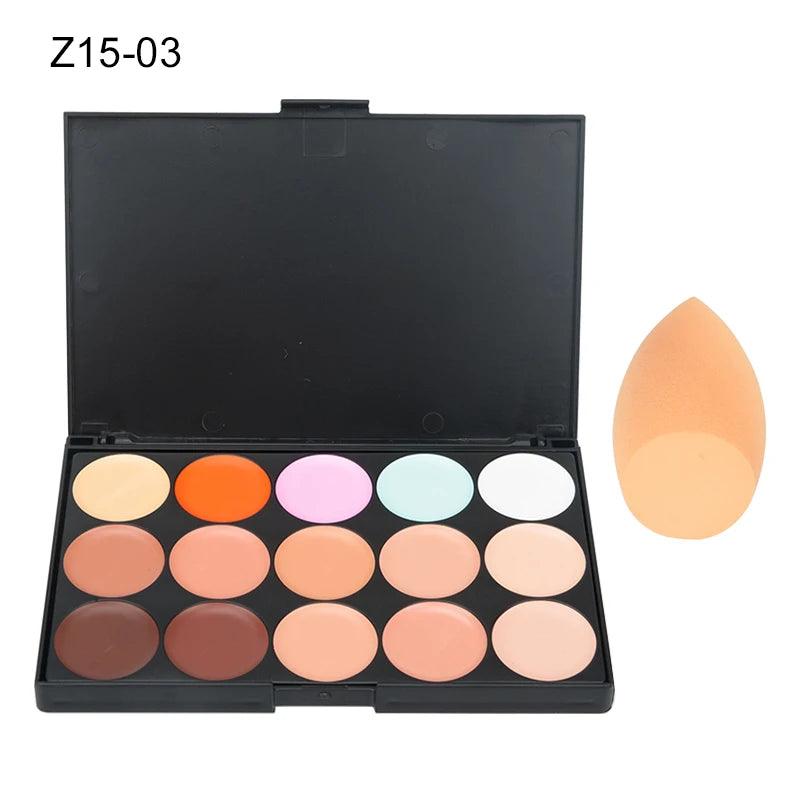 Palette correctrice 15 couleurs – Anticernes, contour, fond de teint & correcteur
