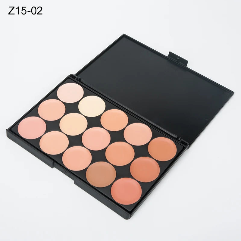 Paleta correctora de 15 tonos: corrector, contorno y base