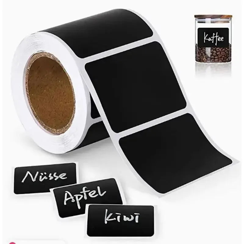 🖍️✨ 120 Self-Adhesive Chalkboard Labels – DIY Handwritten Roll