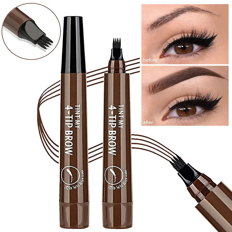 🖊️ 4-Tip Eyebrow Pencil – Long-Lasting Microblading Effect