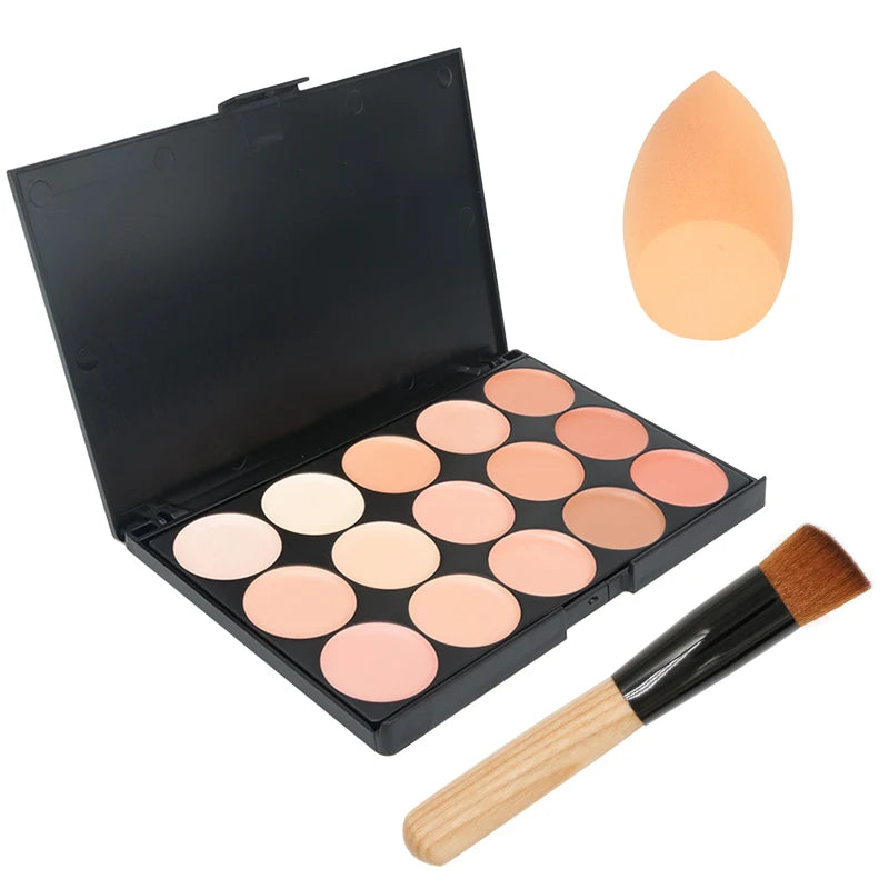 Palette correctrice 15 couleurs – Anticernes, contour, fond de teint & correcteur