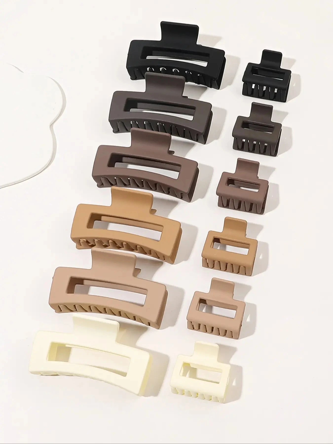 🧷 Pack de 12 clips rectangulares esmerilados: estilo simple y moderno