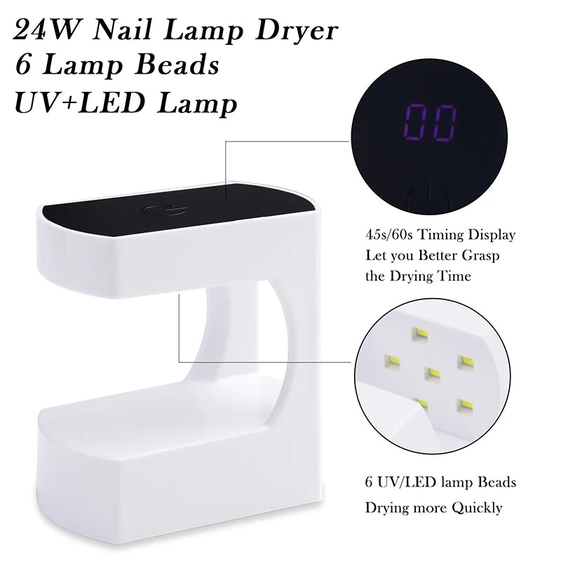 Mini lámpara UV para uñas con 6 LED: compacta e ideal para viajes