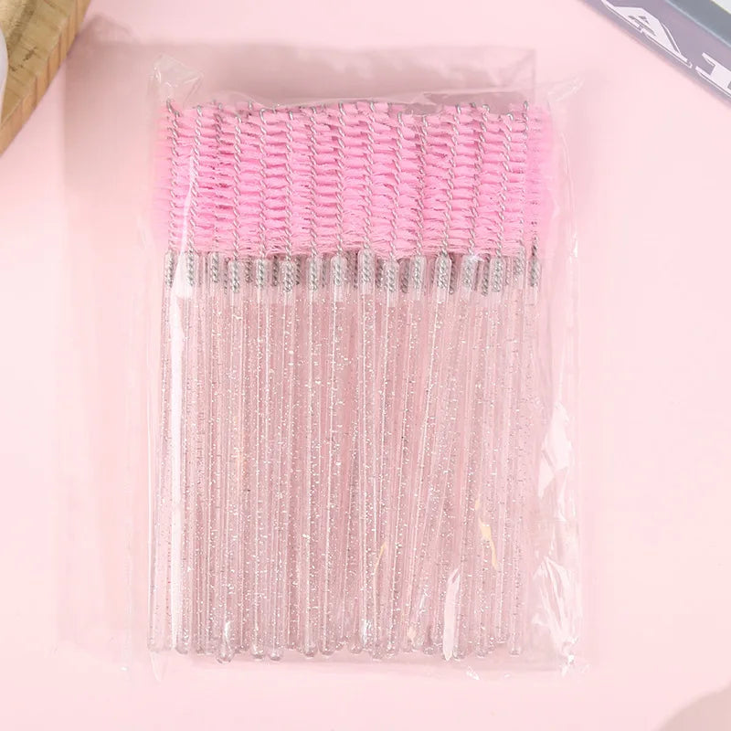 👁️ Paquete de 50 palitos aplicadores de pestañas desechables