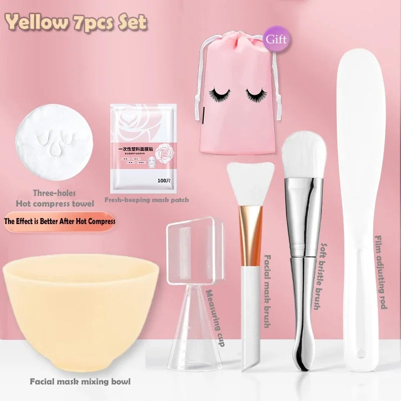 Kit de herramientas de silicona para el cuidado facial: brochas, bol y accesorios para hacer tú mismo