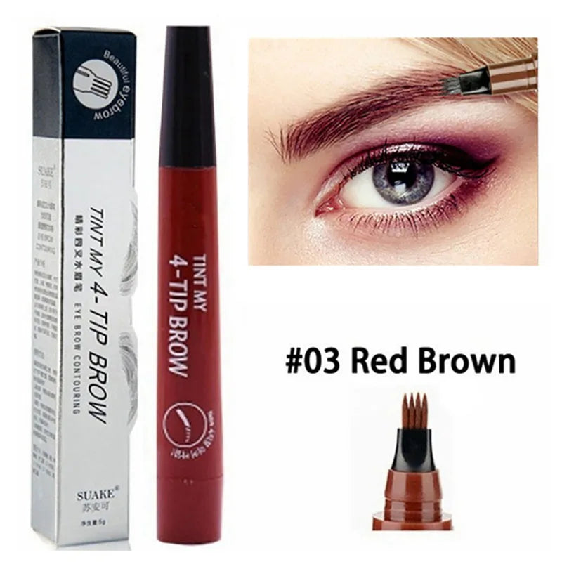 🖊️ 4-Tip Eyebrow Pencil – Long-Lasting Microblading Effect