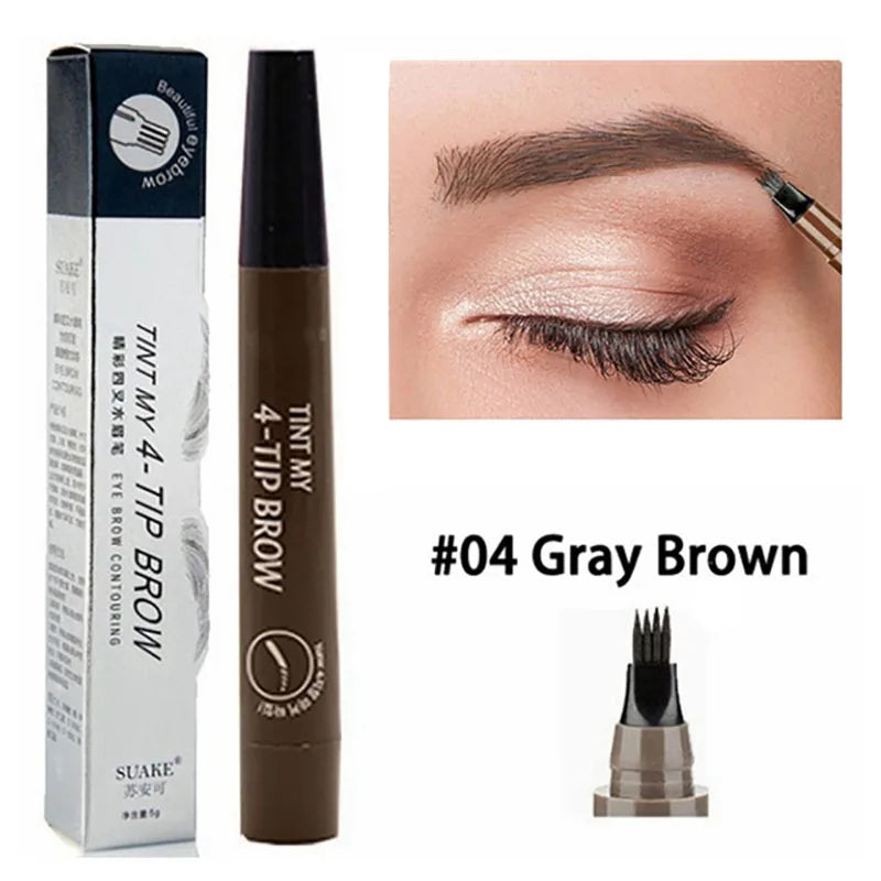 🖊️ 4-Tip Eyebrow Pencil – Long-Lasting Microblading Effect