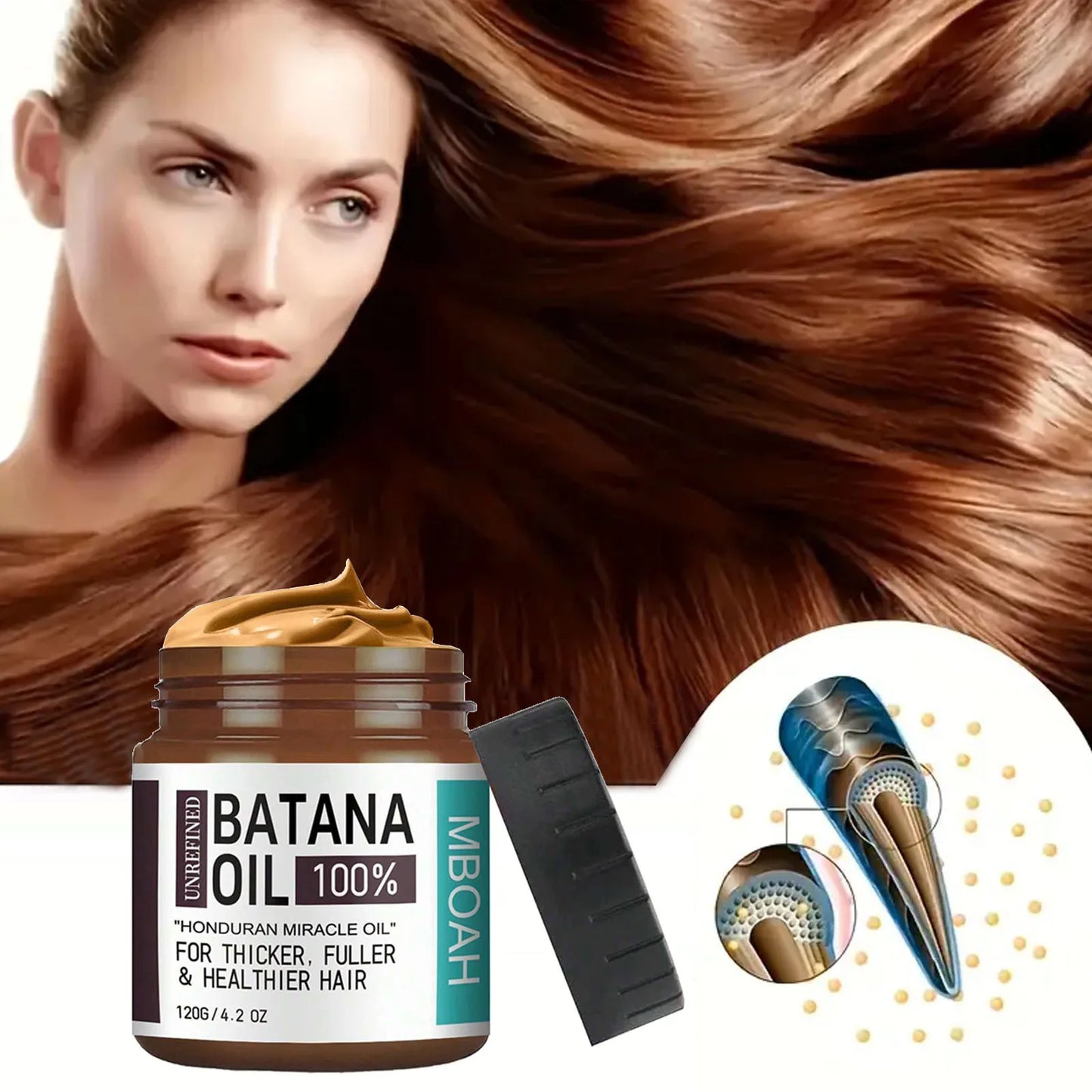 Aceite de Batana 100% Puro de Honduras – Tratamiento Nutritivo para un Cabello Más Grueso y Sedoso