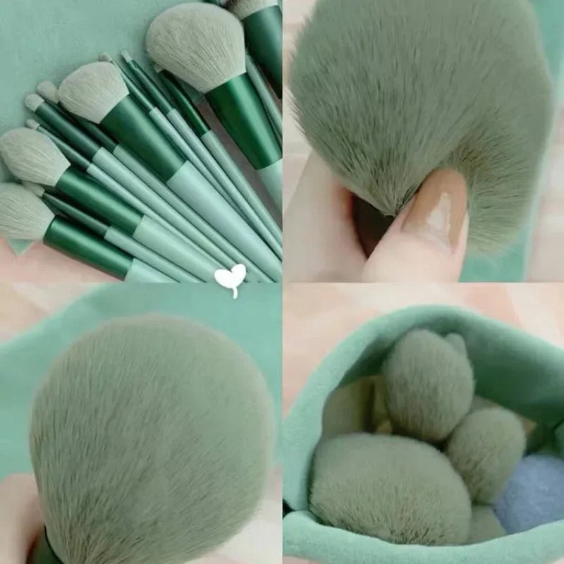 💖 Set de brochas de maquillaje: base, polvos, sombras de ojos y difuminador