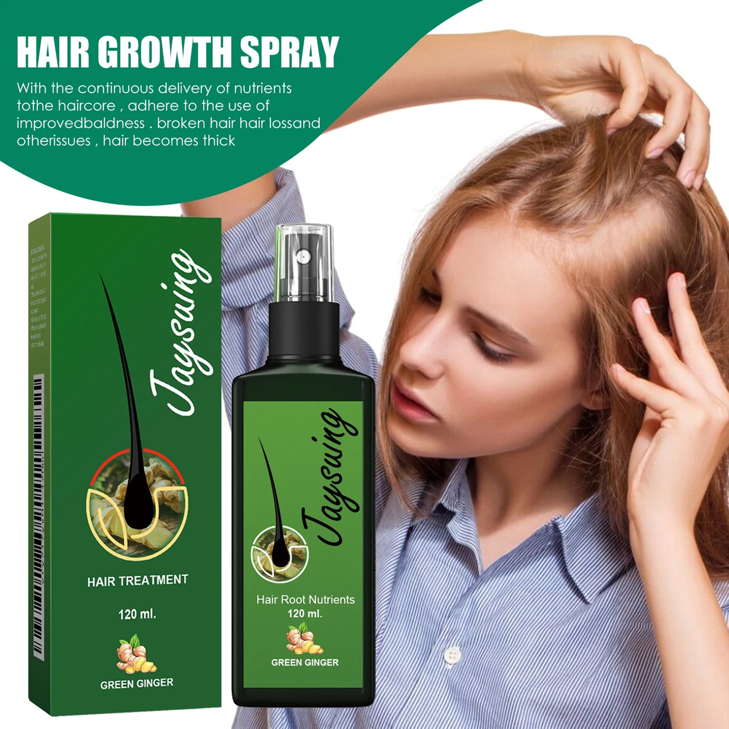 Spray de jengibre para el crecimiento del cabello: tratamiento reparador y estimulante