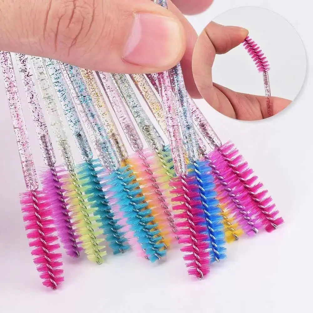 👁️ Paquete de 50 palitos aplicadores de pestañas desechables