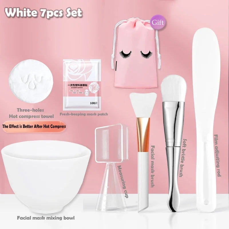 Kit de herramientas de silicona para el cuidado facial: brochas, bol y accesorios para hacer tú mismo