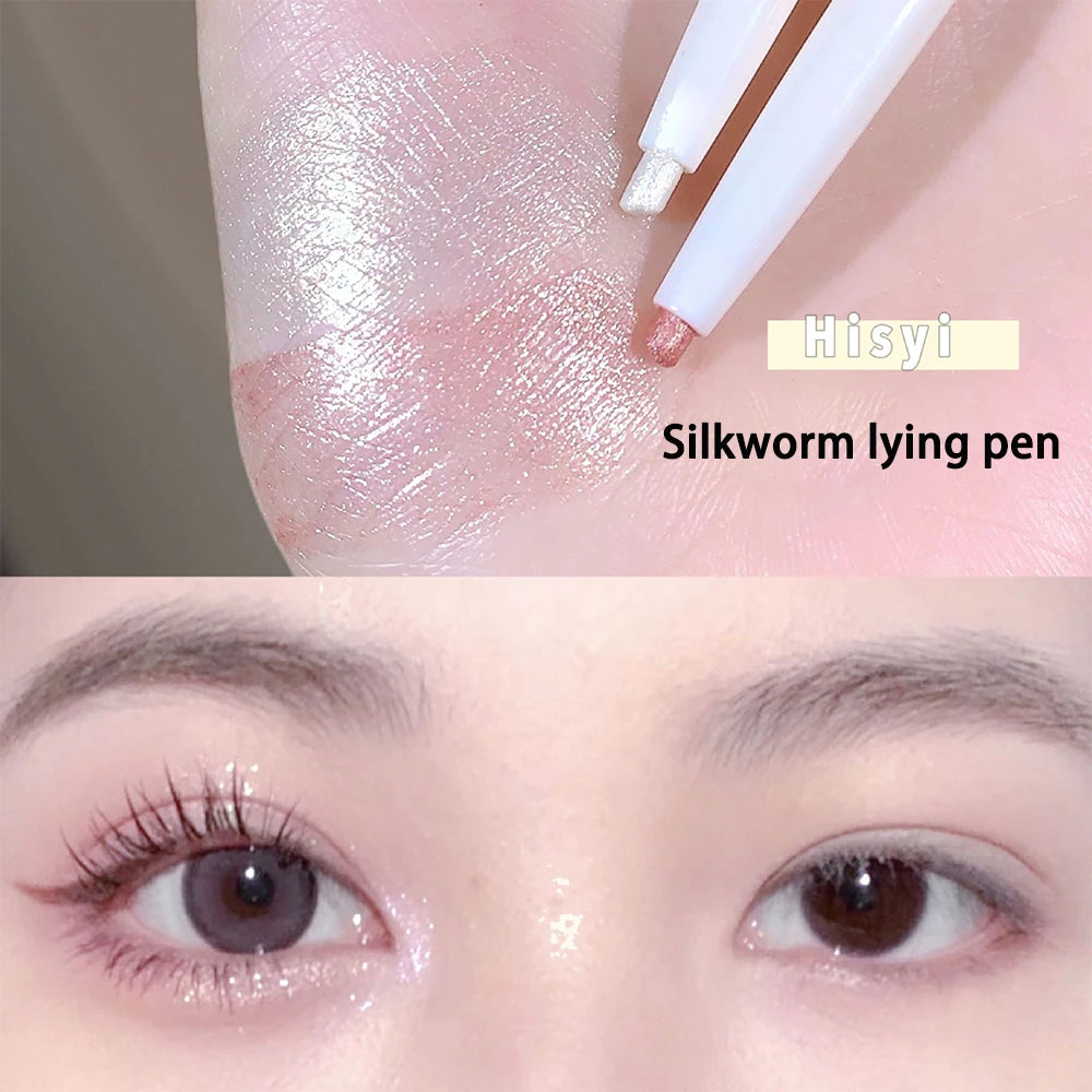 ✨👁️ HISYI 2-in-1 Lying Silkworm Effect Eyeliner - Waterproof 3D Liquid Eyeliner & Highlighter