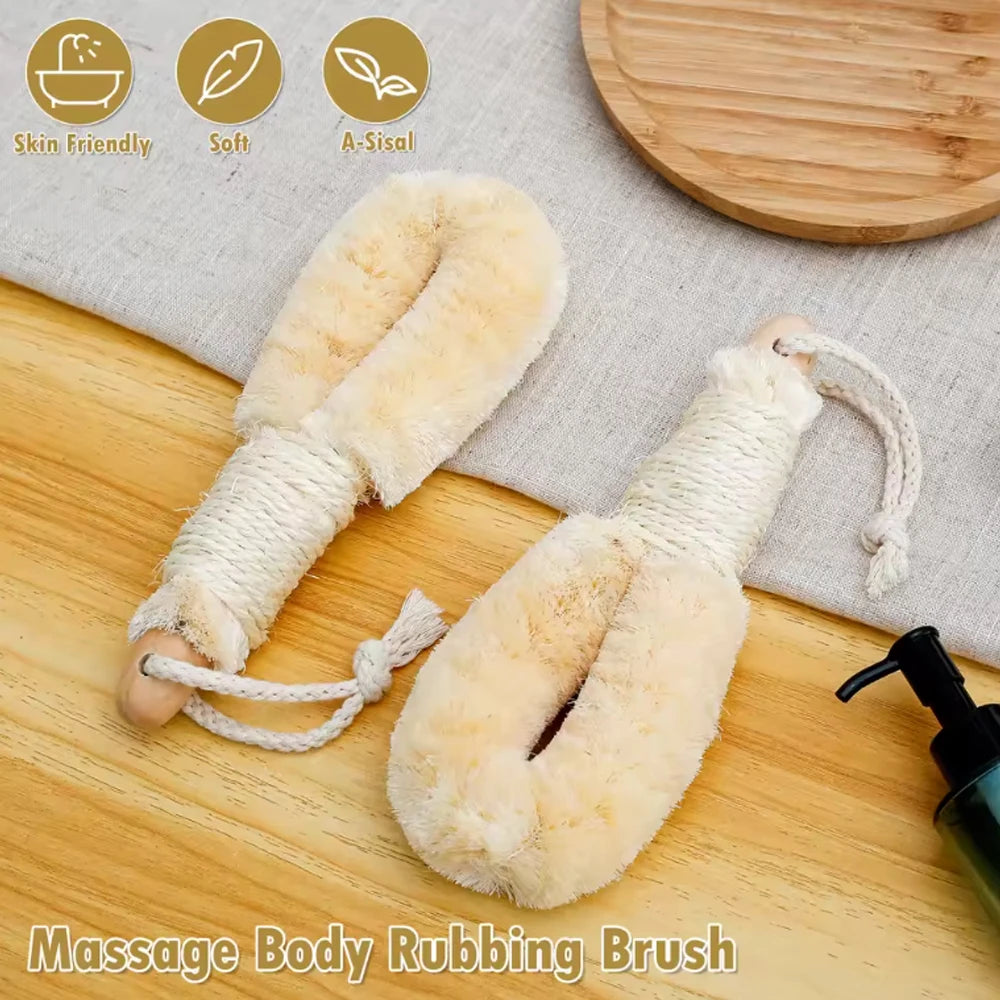 Cepillo de ducha de sisal natural: exfoliante y masajeador para la espalda