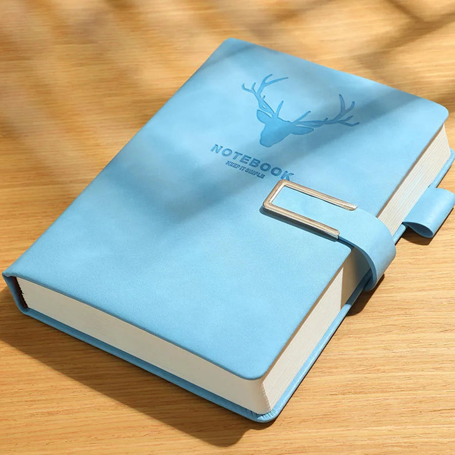 Cuaderno A5 de 200 páginas con elegante cubierta de piel sintética