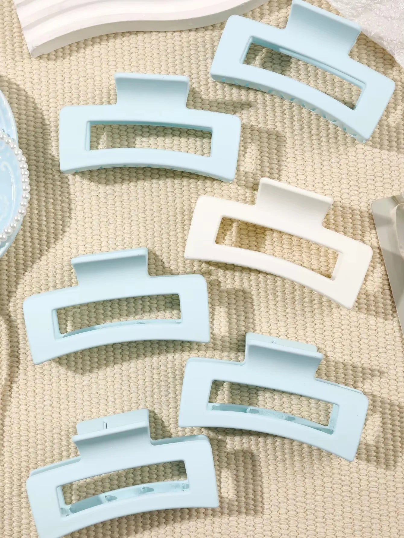 🧷 Pack de 12 clips rectangulares esmerilados: estilo simple y moderno