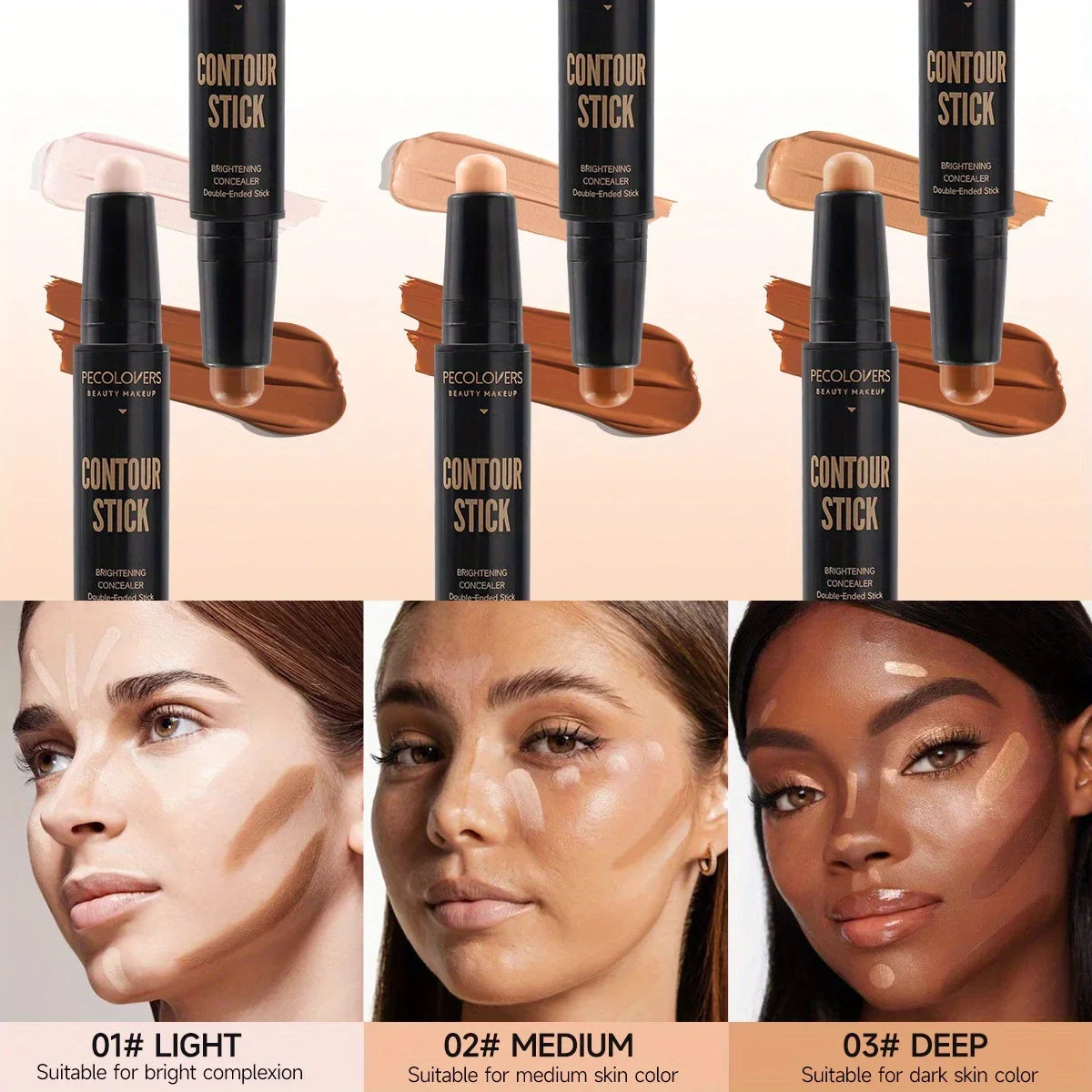 ✨ Stick double embout enlumineur & contour – Waterproof, liquide & facile à estomper
