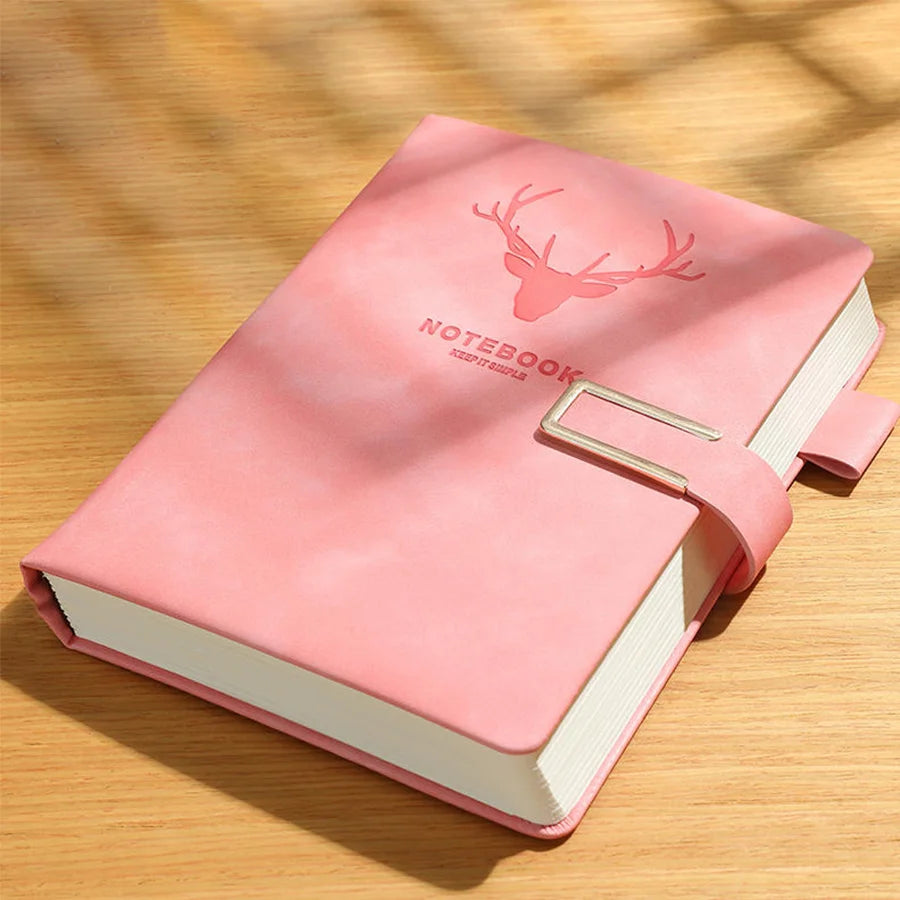 Cuaderno A5 de 200 páginas con elegante cubierta de piel sintética