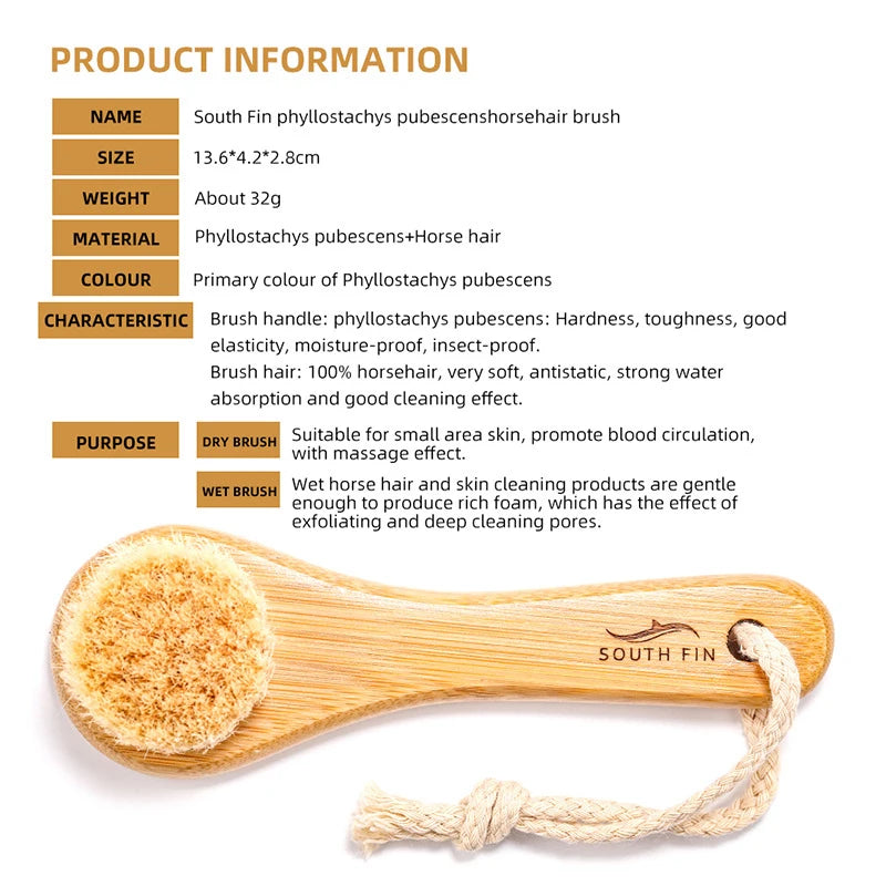 Cepillo facial de bambú natural: limpieza y masaje suaves
