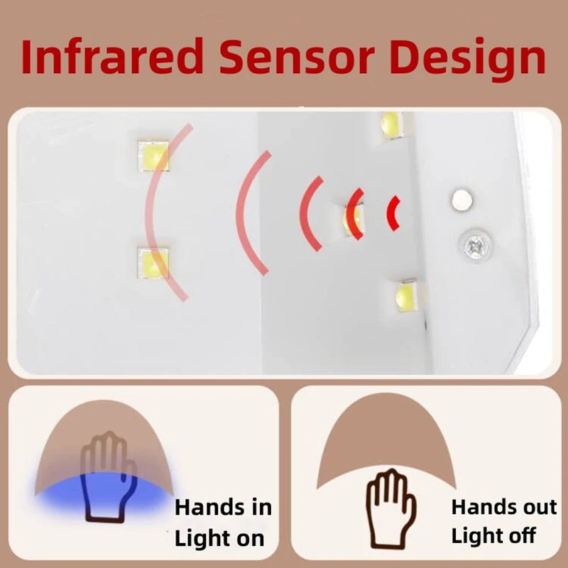 💡 Lampe à Ongles LED/UV – Séchage Rapide avec Capteur de Mouvement
