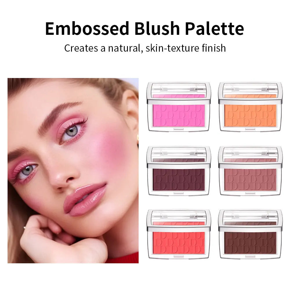 🌸 3D Embossed Blush Palette – Pink & Brown Shades, Natural Healthy Glow Effect