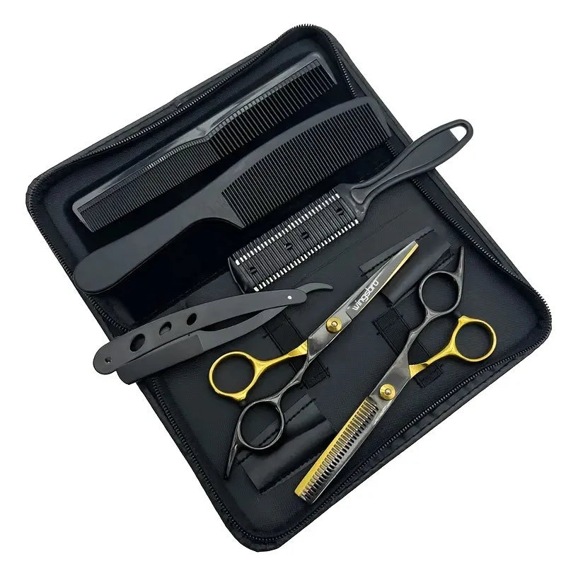 Kit de tijeras de peluquería de 6 pulgadas: tijeras profesionales de entresacar