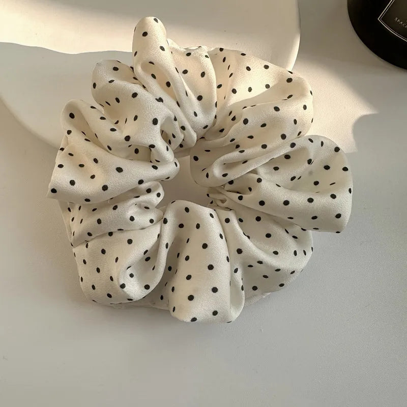 Chouchous Femme Effet Soie – Élastiques à Cheveux Pois