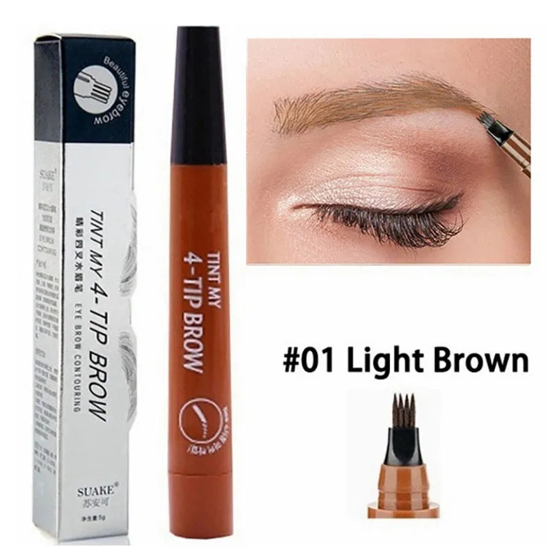 🖊️ 4-Tip Eyebrow Pencil – Long-Lasting Microblading Effect