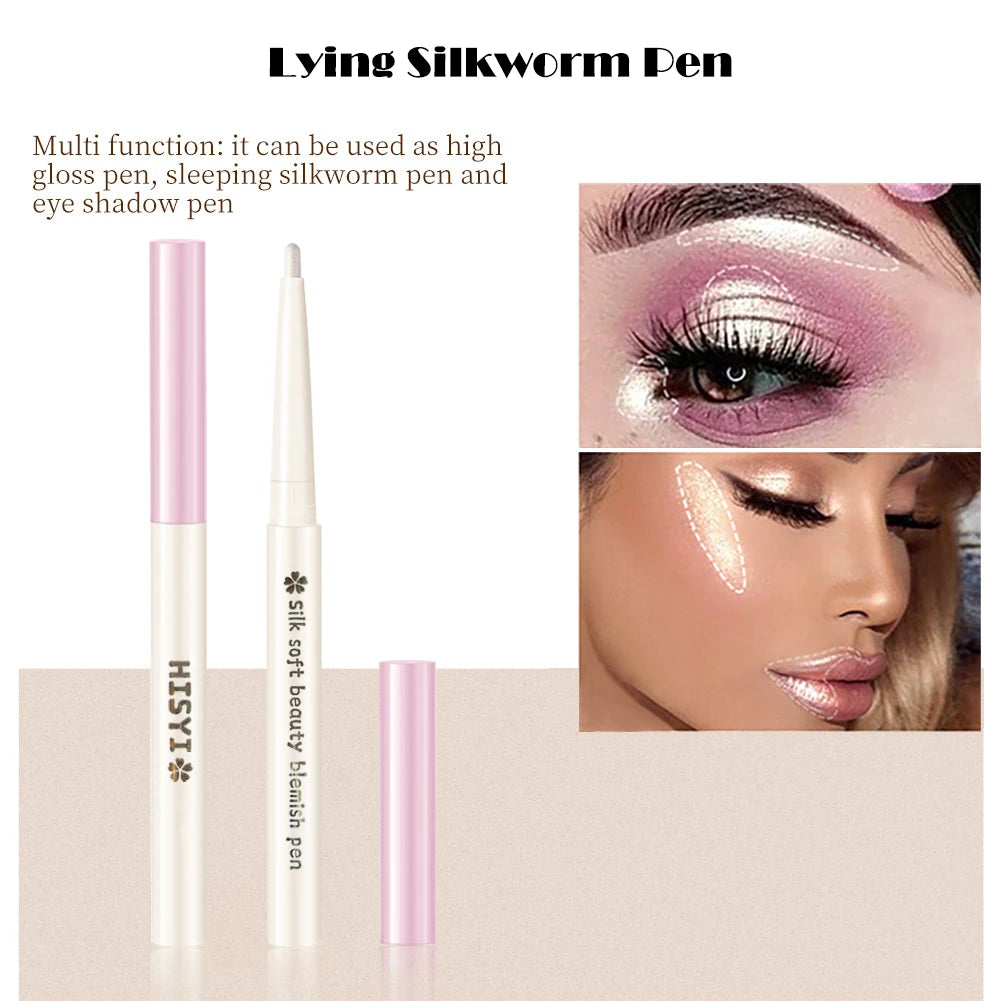 ✨👁️ HISYI 2-in-1 Lying Silkworm Effect Eyeliner - Waterproof 3D Liquid Eyeliner & Highlighter