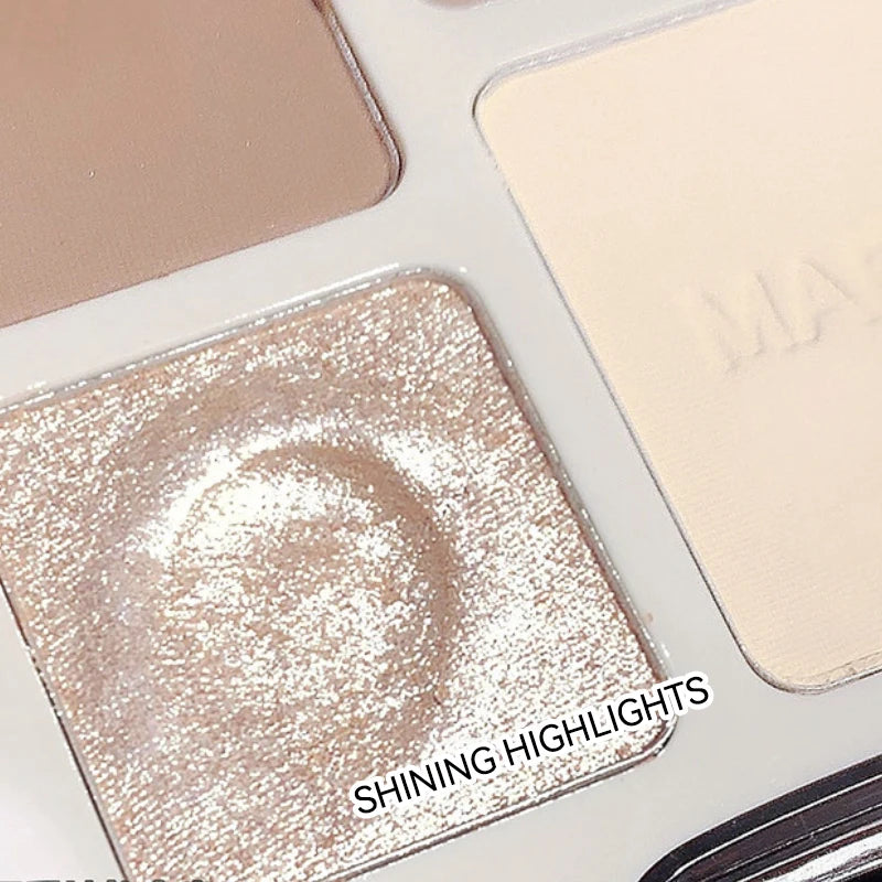 ✨ MAFFICK 4-Color Palette – Multi-Use Contour, Matte Highlighter & Shimmer