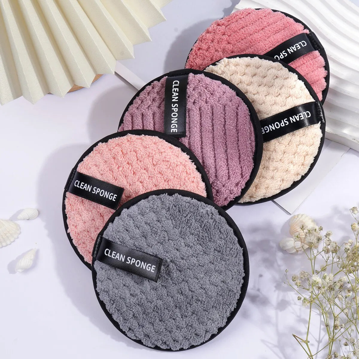 🧼 Pack de 5 Toallitas Desmaquillantes Suaves – Limpieza Facial Reutilizable