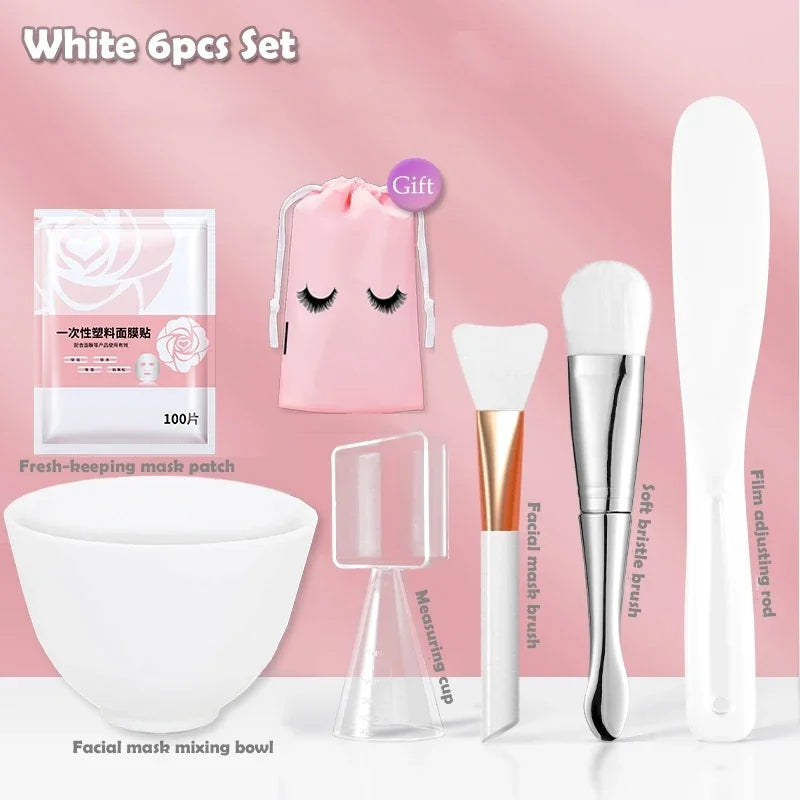 Kit de herramientas de silicona para el cuidado facial: brochas, bol y accesorios para hacer tú mismo