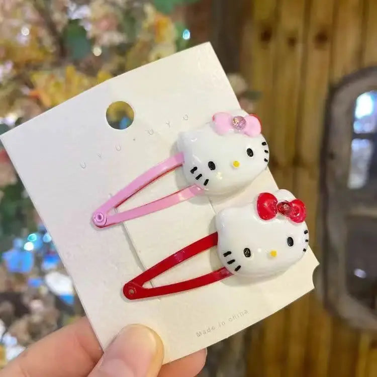 Dúo de pasadores Kawaii de Hello Kitty: accesorios adorables para niñas