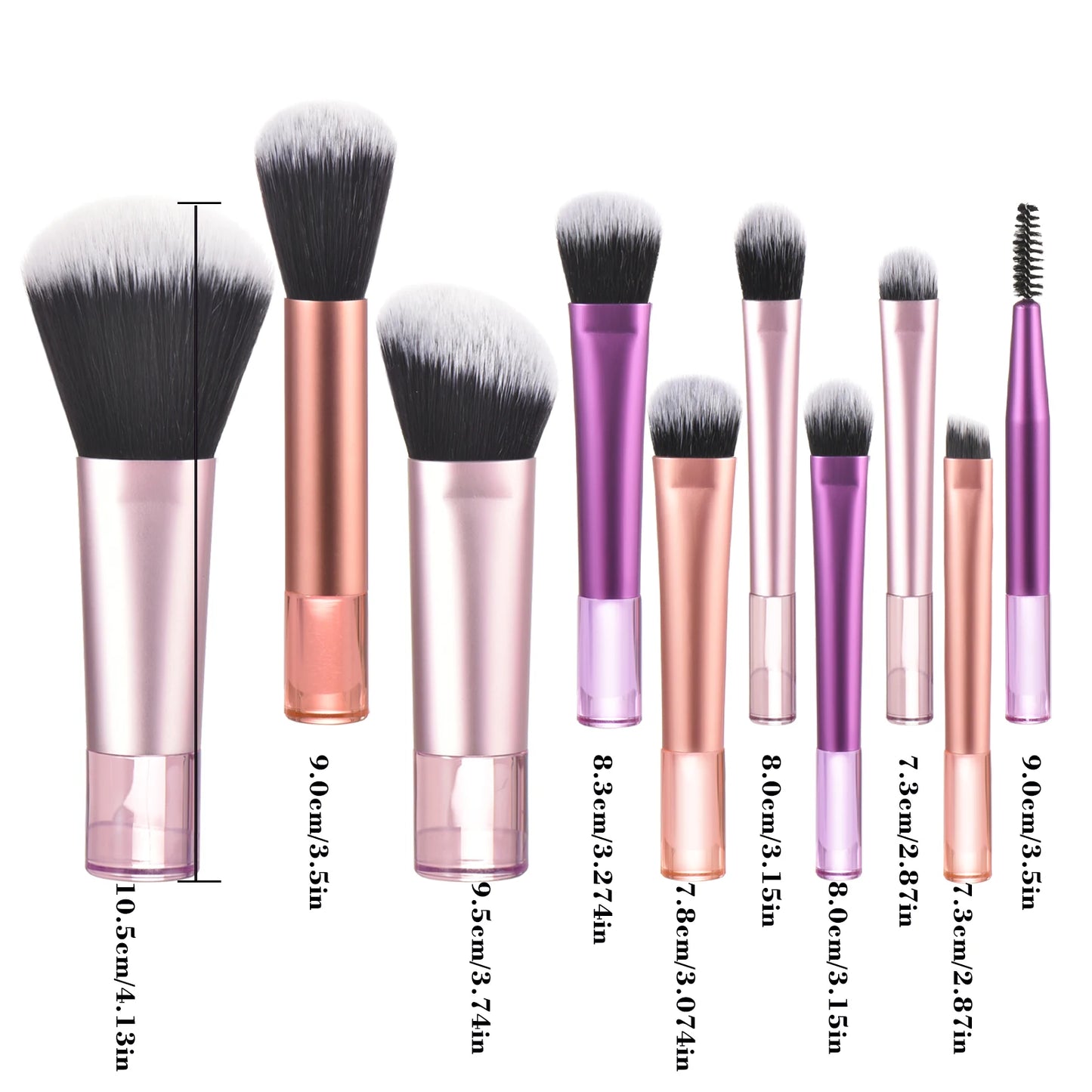 💗 Mini juego de brochas de maquillaje rosa – Tamaño de viaje