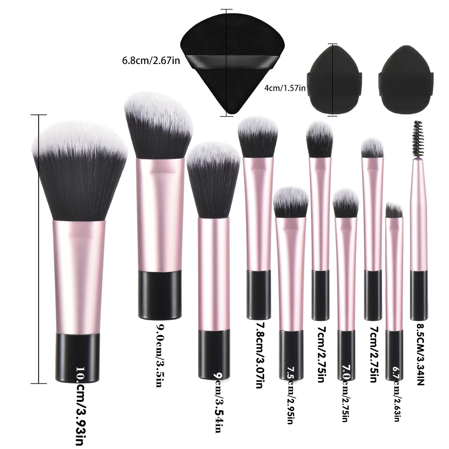 💗 Mini juego de brochas de maquillaje rosa – Tamaño de viaje