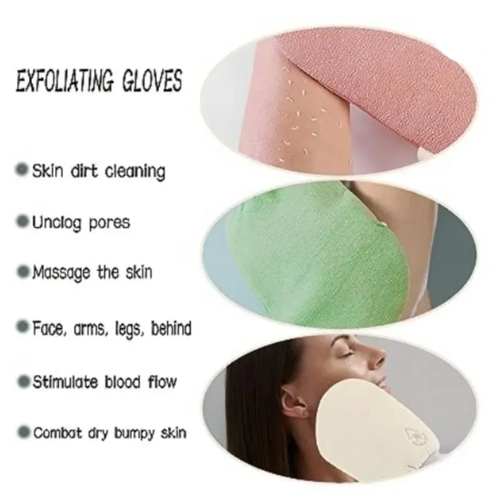 Guantes de baño exfoliantes – Limpieza y masaje de spa