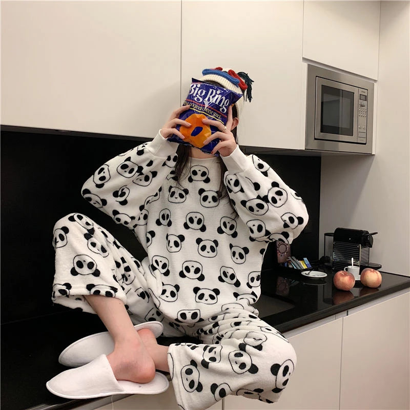 Pyjama femme polaire – Haut Manches Longue et Pantalon imprimé variés