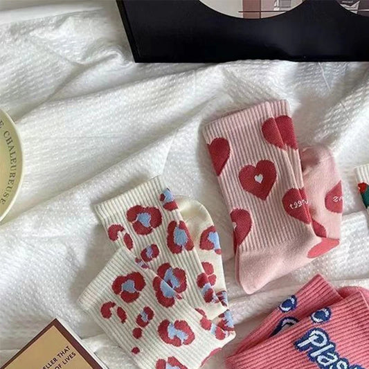 Chaussettes Femme - Hautes à motif varié 🍓🤍