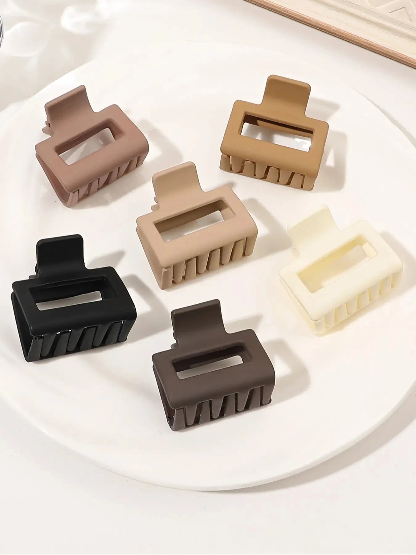 🧷 Pack de 12 clips rectangulares esmerilados: estilo simple y moderno