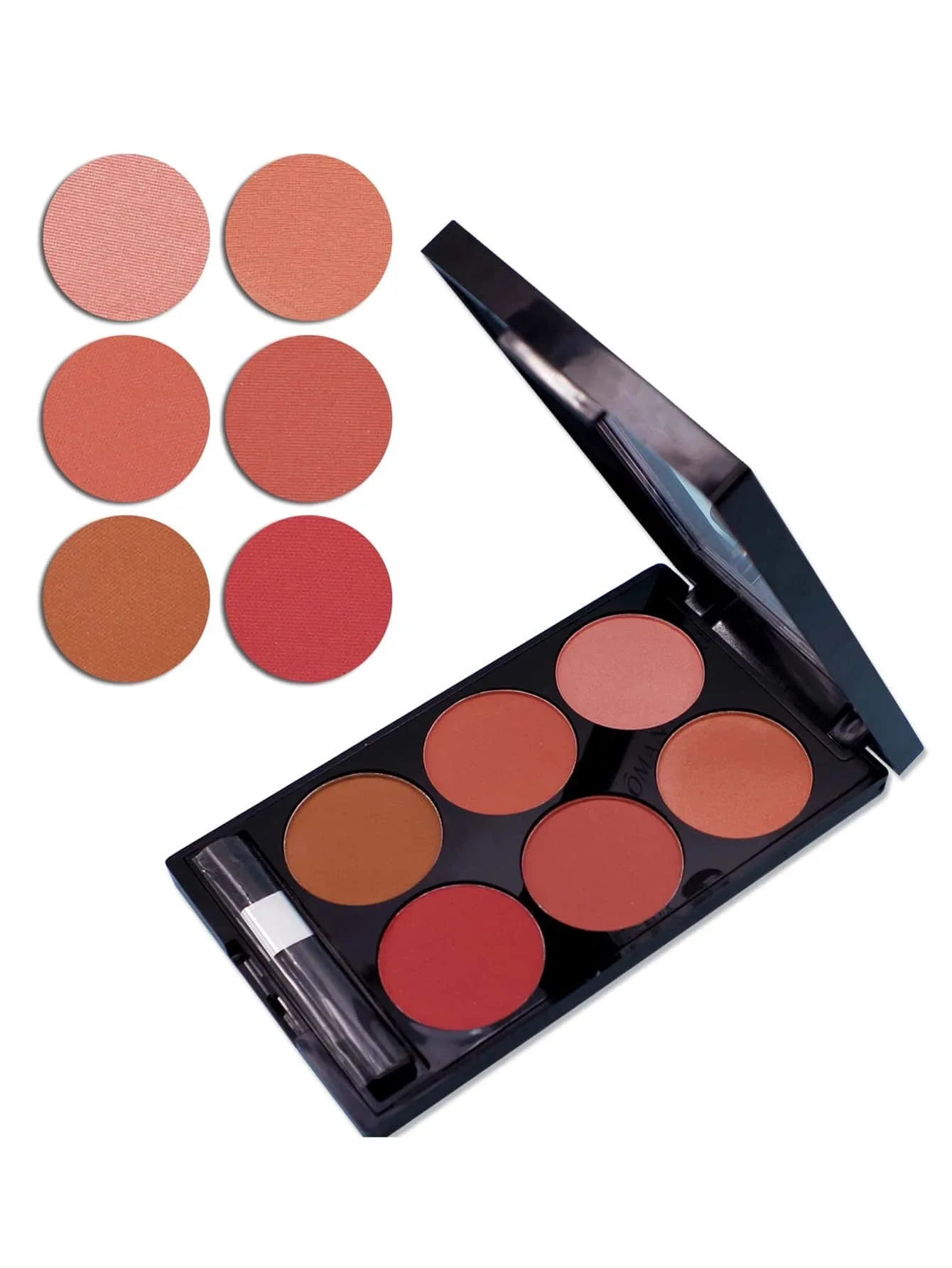 🎨 6-color blush & contour palette – Matte and pearly finish