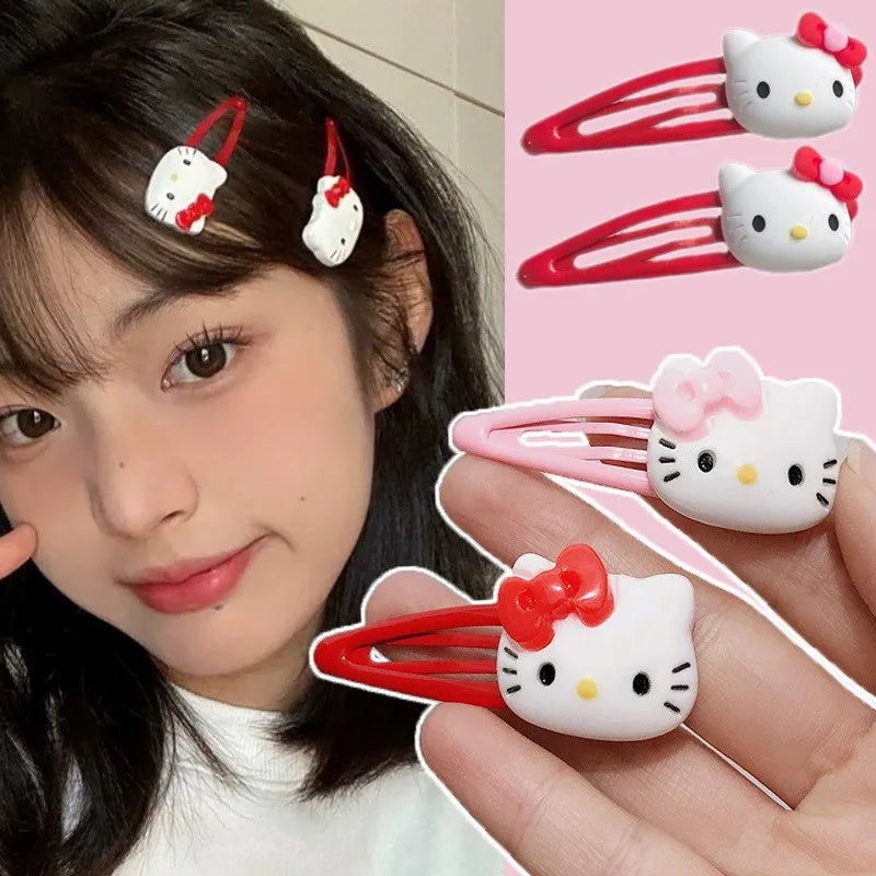 Dúo de pasadores Kawaii de Hello Kitty: accesorios adorables para niñas