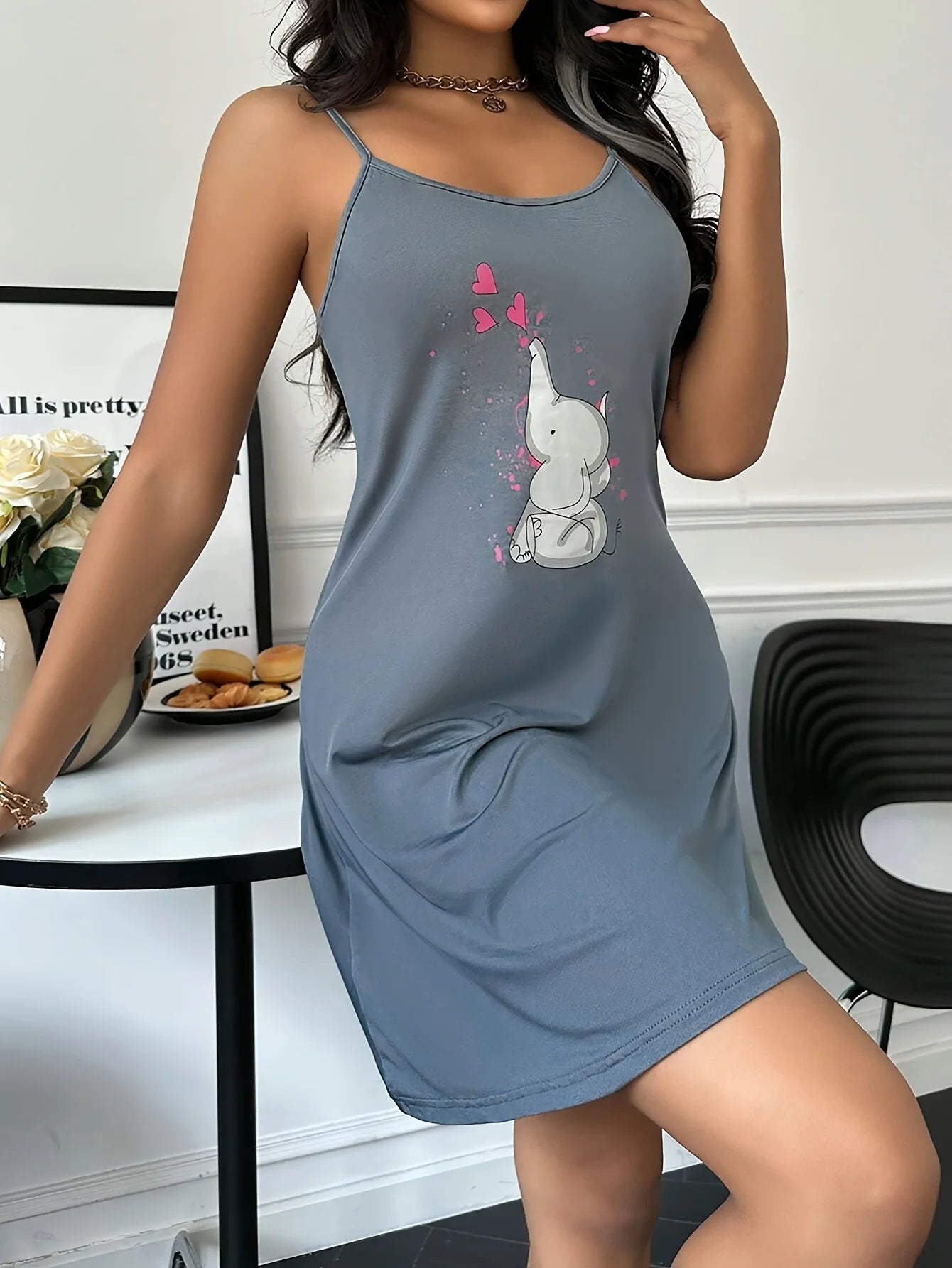 Nuisette Femme - Robe de Nuit imprimĂ© đ