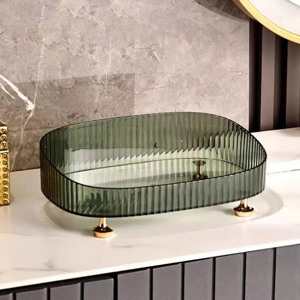 Organizador de maquillaje y perfumes – Tamaño grande con soporte dorado