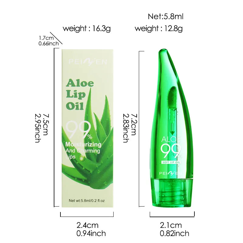 Bálsamo labial con 99 % de aloe vera: hidratación duradera y cambio de color.