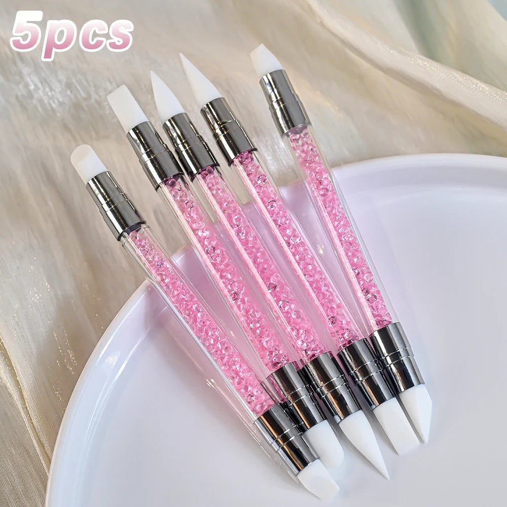 Pinceles finos para decoración de uñas: juego de 5 para líneas y decoraciones precisas