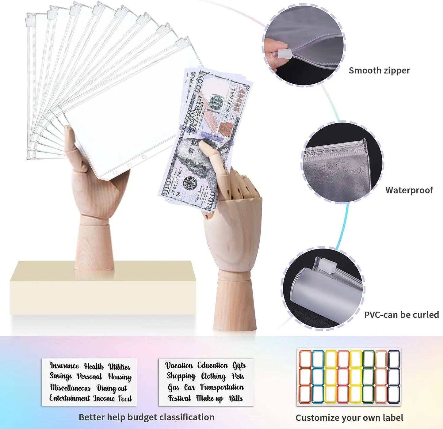 đ° Classeur Budget A6 Holographique â Pochette ZippĂ©e pour Ăpargne & Organisation